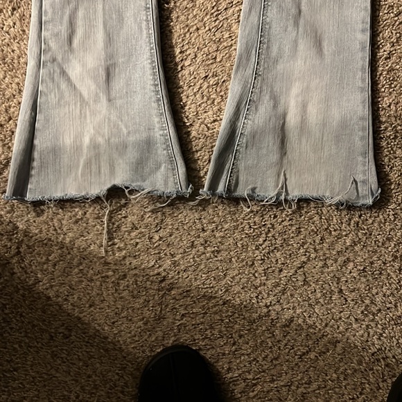 custom made stacked jeans with distressed bottoms - Picture 3 of 4